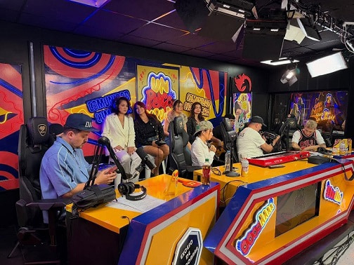 Corazón Serrano en Argentina 2026 durante su presentación con María Becerra en el podcast Un Poco de Ruido