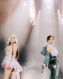 Briela Cirilo y María Becerra en concierto de Corazón Serrano en San Marcos 2026, parte de las canciones más vistas en febrero 2026